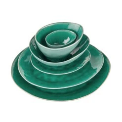 4x Schale 600ml DE LA ROYA In Dunkelgrün -Einrichtungsgeschäft butlers 4x schale 600ml de la roya in dunkelgrun 4