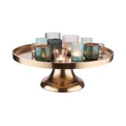 Deko-Teller Mit Fuß Ø50cm BANQUET In Gold 12 Deko-Teller Mit Fuß Ø50cm BANQUET In Gold -Einrichtungsgeschäft butlers deko teller mit fuss o50cm banquet in gold 5