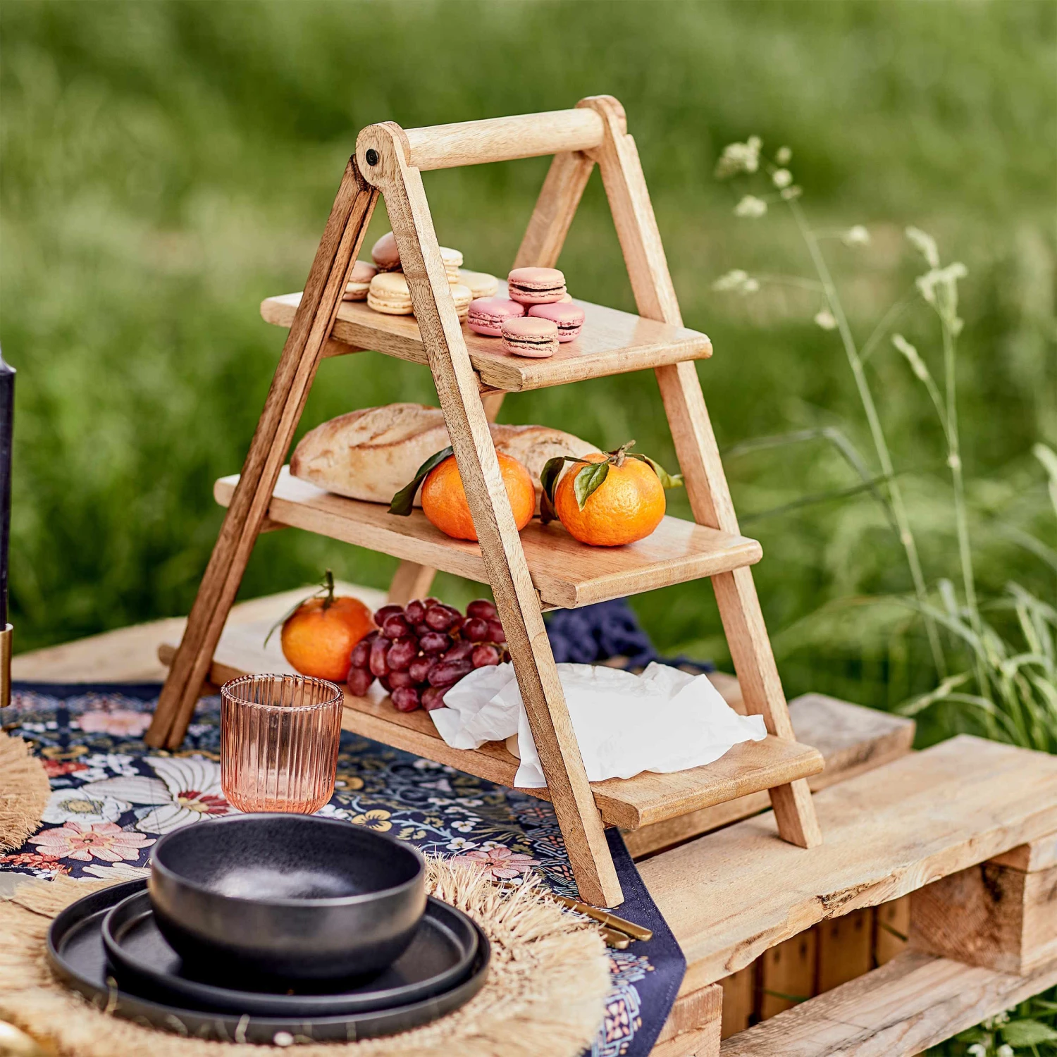 Etagere 3-stufig Höhe 48cm MANGO DAYS In Braun 4 Etagere 3-stufig Höhe 48cm MANGO DAYS In Braun – Bild 2