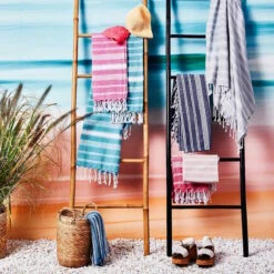 Hamamtuch L 170 X B 90cm SURFSIDE In Blau 12 Hamamtuch L 170 X B 90cm SURFSIDE In Blau -Einrichtungsgeschäft butlers hamamtuch l 170 x b 90cm surfside in blau 4