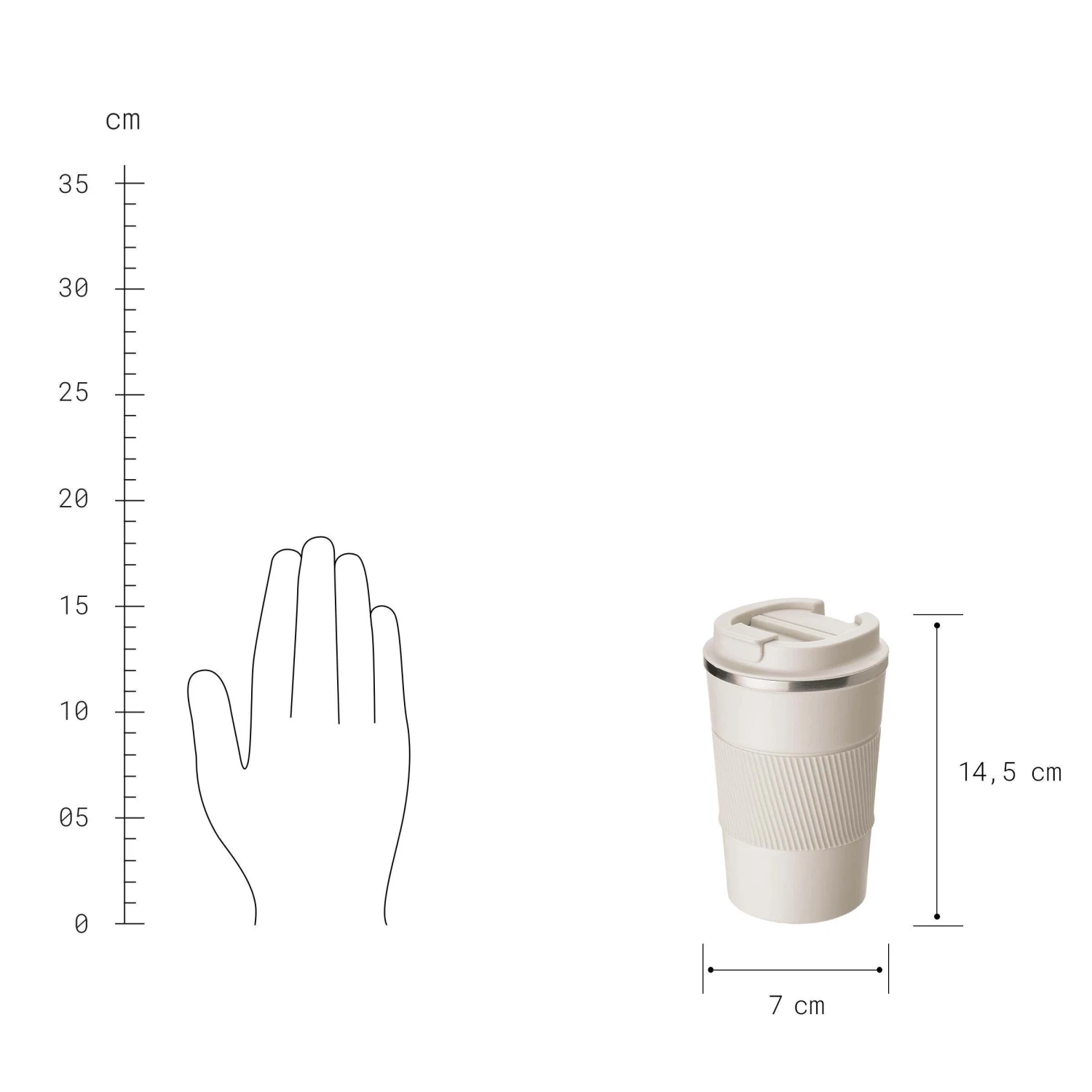 Kaffeebecher 380ml TO GO In Beige 5 Kaffeebecher 380ml TO GO In Beige – Bild 3