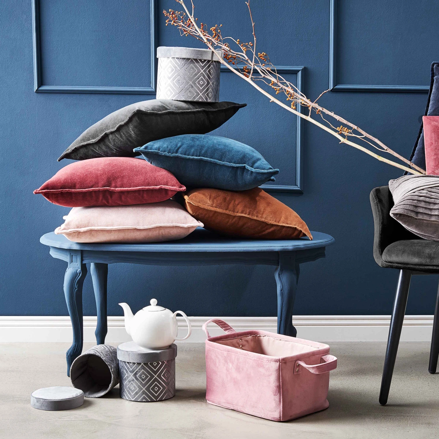 Kissen L 45 X B 45cm COTTON VELVET In Hellbraun 7 Kissen L 45 X B 45cm COTTON VELVET In Hellbraun – Bild 5