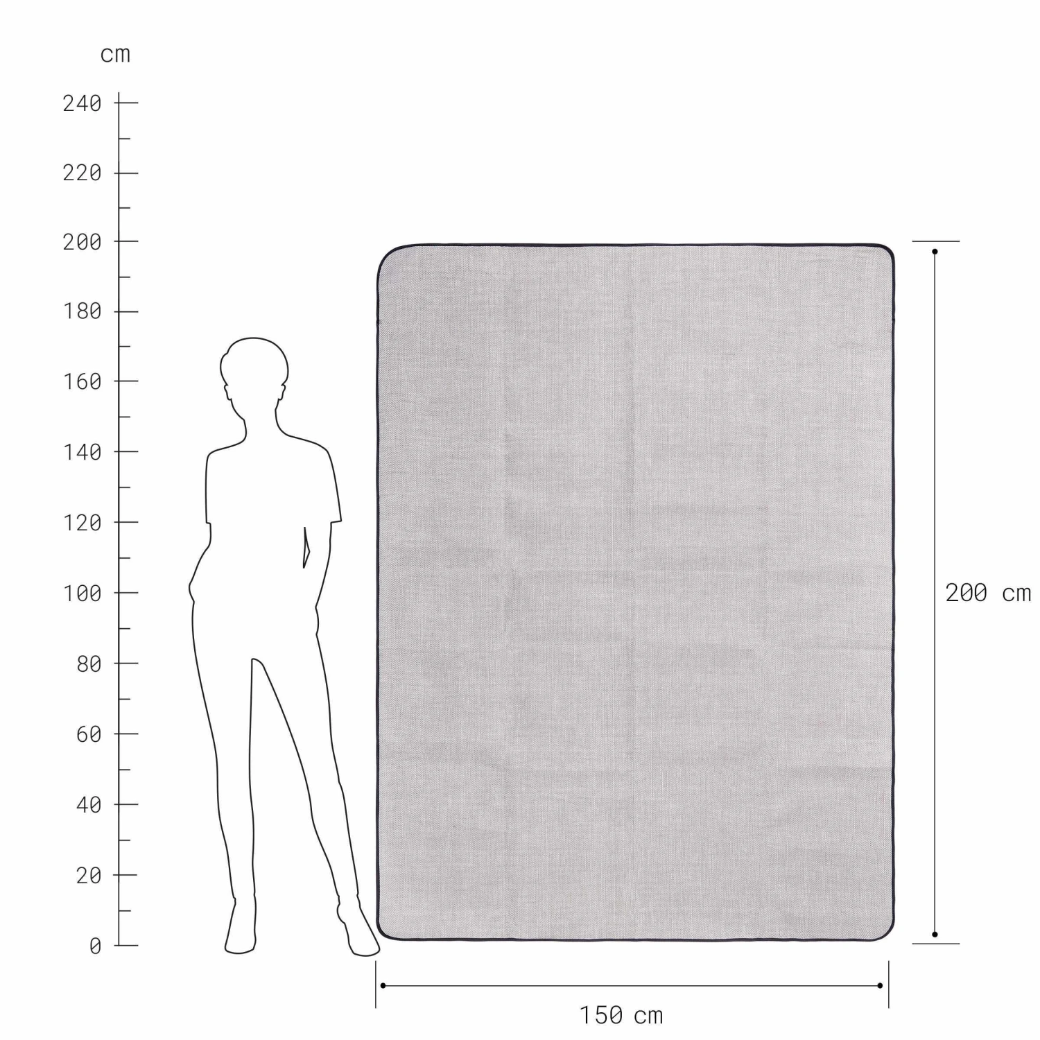 Picknickdecke L 150 X B 200cm WANDERLUST In Taupe-Weiß 6 Picknickdecke L 150 X B 200cm WANDERLUST In Taupe-Weiß – Bild 4