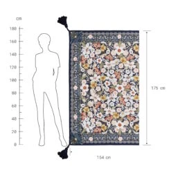 Picknickdecke L 175 X B 154cm BETWEEN FLOWERS In Dunkelblau 15 Picknickdecke L 175 X B 154cm BETWEEN FLOWERS In Dunkelblau -Einrichtungsgeschäft butlers picknickdecke l 175 x b 154cm between flowers in dunkelblau 3