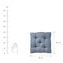 Sitzkissen L 40 X B 40cm SOLID In Blau 9 Sitzkissen L 40 X B 40cm SOLID In Blau -Einrichtungsgeschäft butlers sitzkissen l 40 x b 40cm solid in blau 3