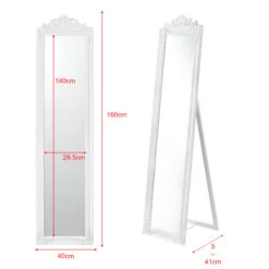 Standspiegel Arezzo In Weiß (H)160cm (B)5cm (L)40cm 13 Standspiegel Arezzo In Weiß (H)160cm (B)5cm (L)40cm -Einrichtungsgeschäft en casa standspiegel arezzo in weiss h 160cm b 5cm l 40cm 4