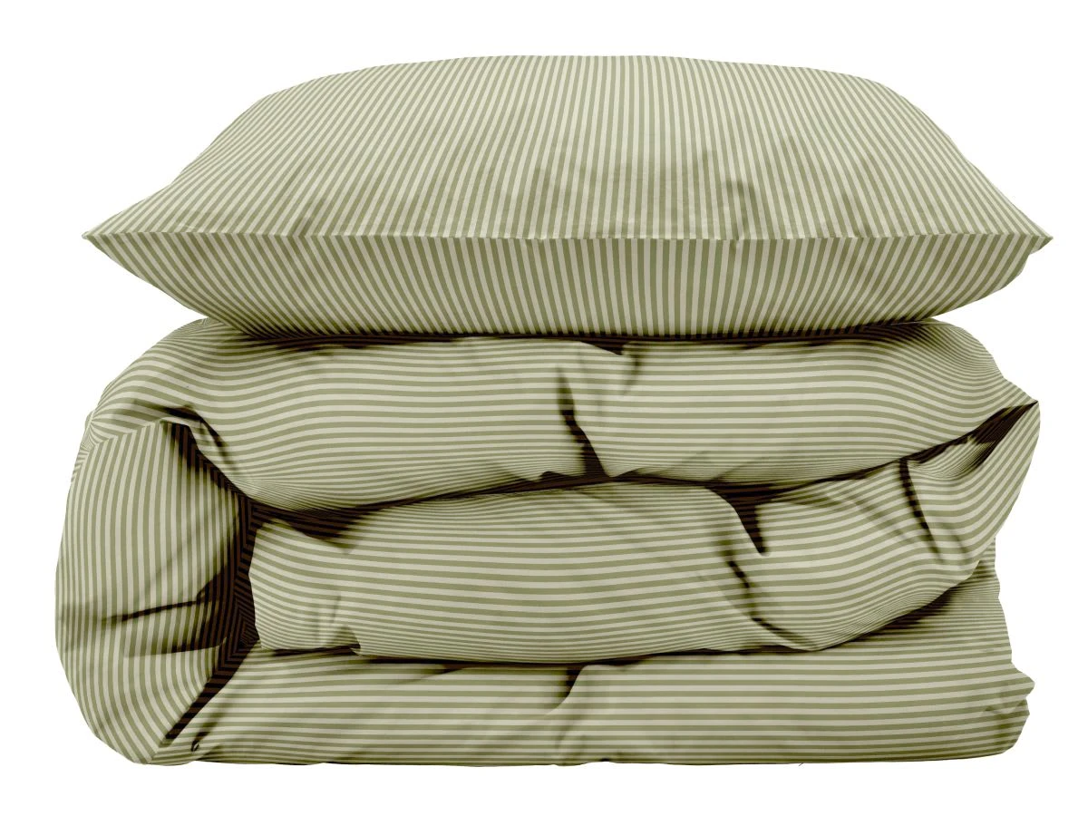 Bettwäsche Classic Stripe 135x200cm In Olive 6 Bettwäsche Classic Stripe 135x200cm In Olive – Bild 4